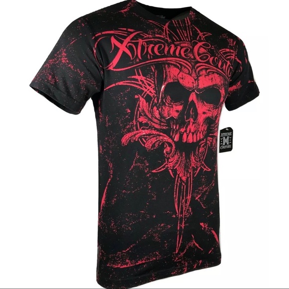 Xtreme Couture By Affliction Men's T-Shirt VICTORY Skull Biker MMA Black S-5XL - Picture 6 of 8